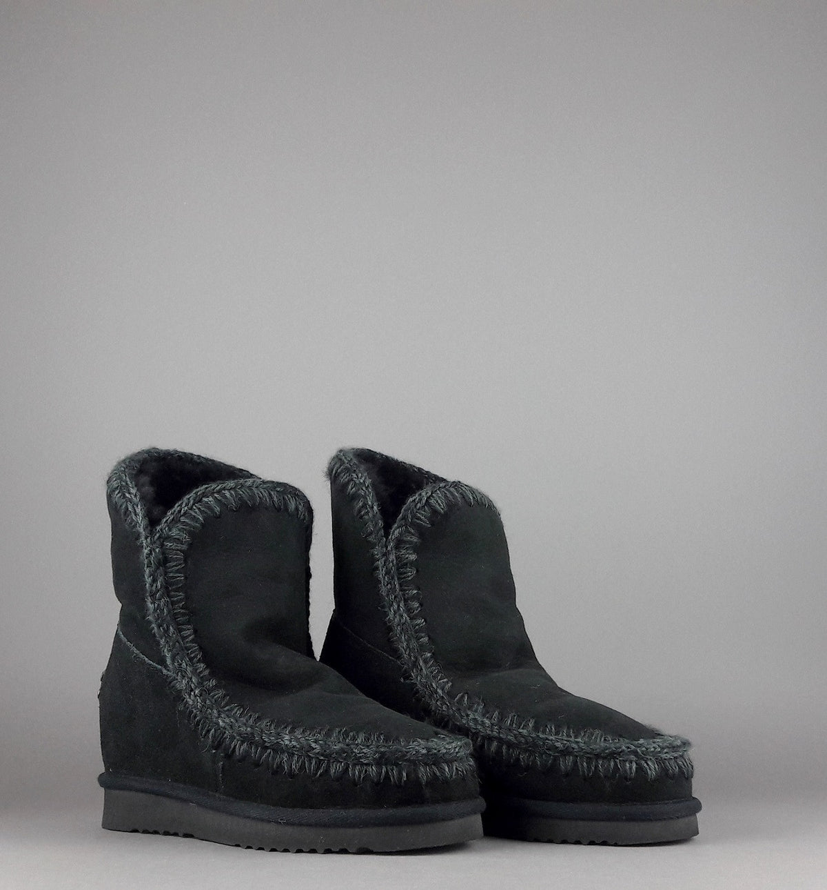 Mou Eskimo Wedge Donna Montone Double-Face Nero