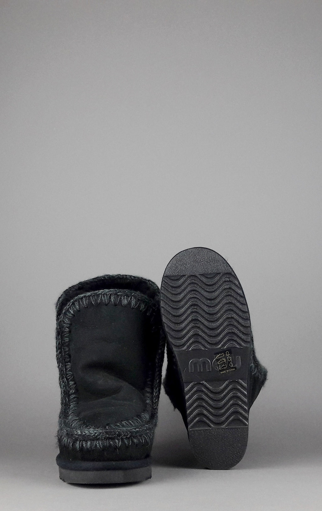 Mou Eskimo Wedge Donna Montone Double-Face Nero