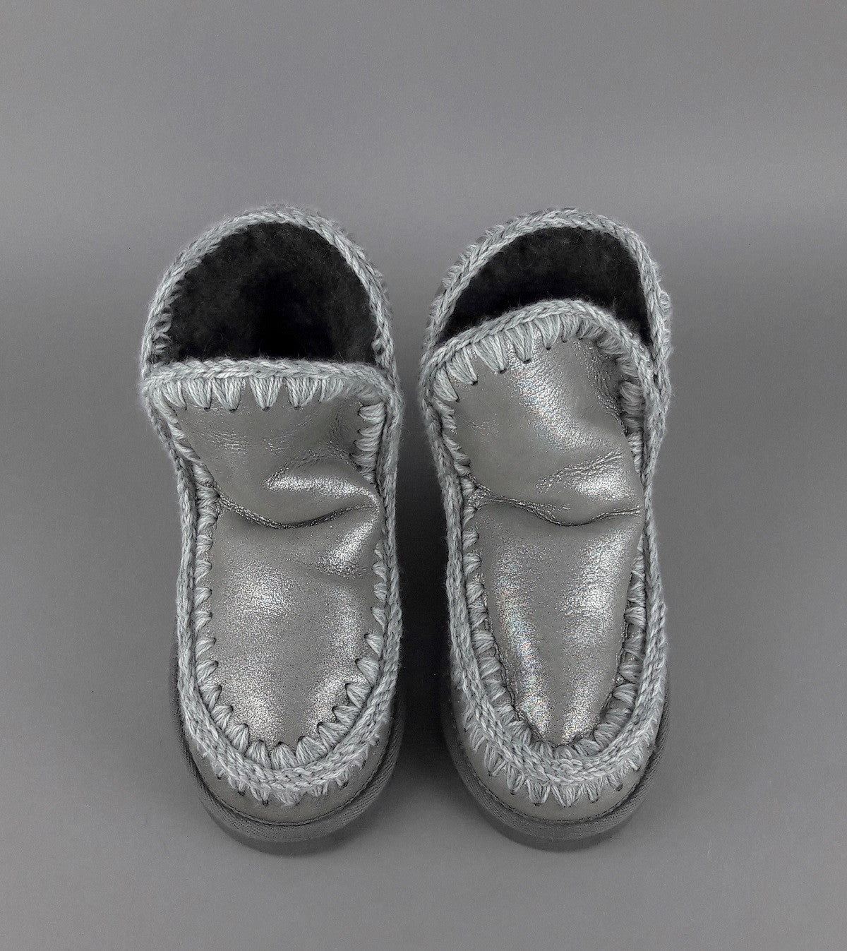 Mou Eskimo 18 Donna Montone Double-Face Grigio Effetto Microlitter
