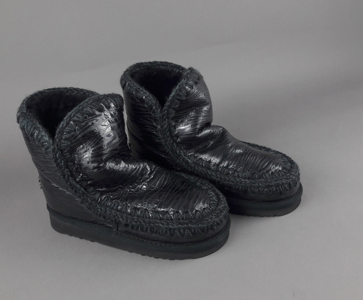 Mou Eskimo 18 Donna Montone Double-Face Lached Nero
