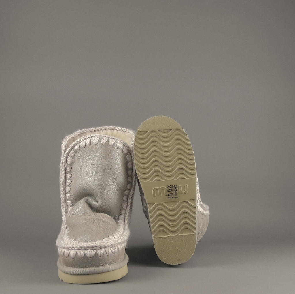 Mou Eskimo 24 Donna Montone Double-Face Metal Cracked Grigio Chiaro