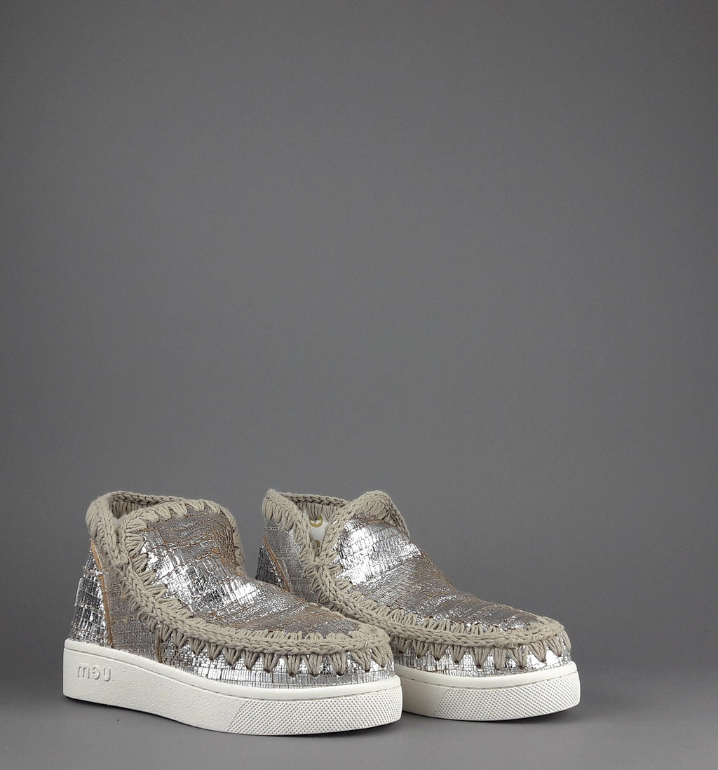 Mou Summer Eskimo Sneakers Donna Pelle Effetto Cutter Argento