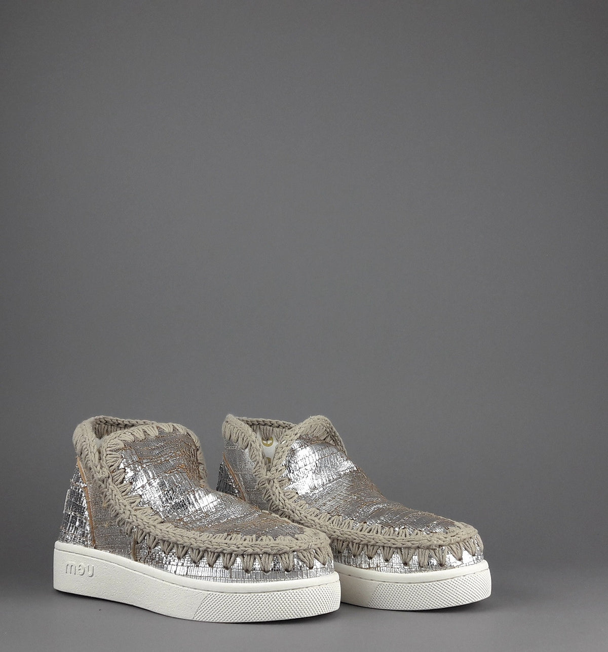 Mou Summer Eskimo Sneakers Donna Pelle Effetto Cutter Argento