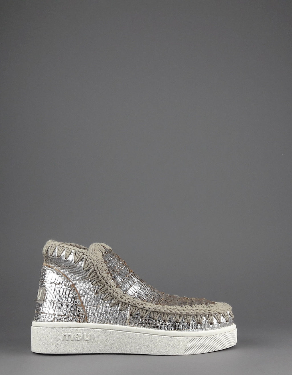 Mou Summer Eskimo Sneakers Donna Pelle Effetto Cutter Argento