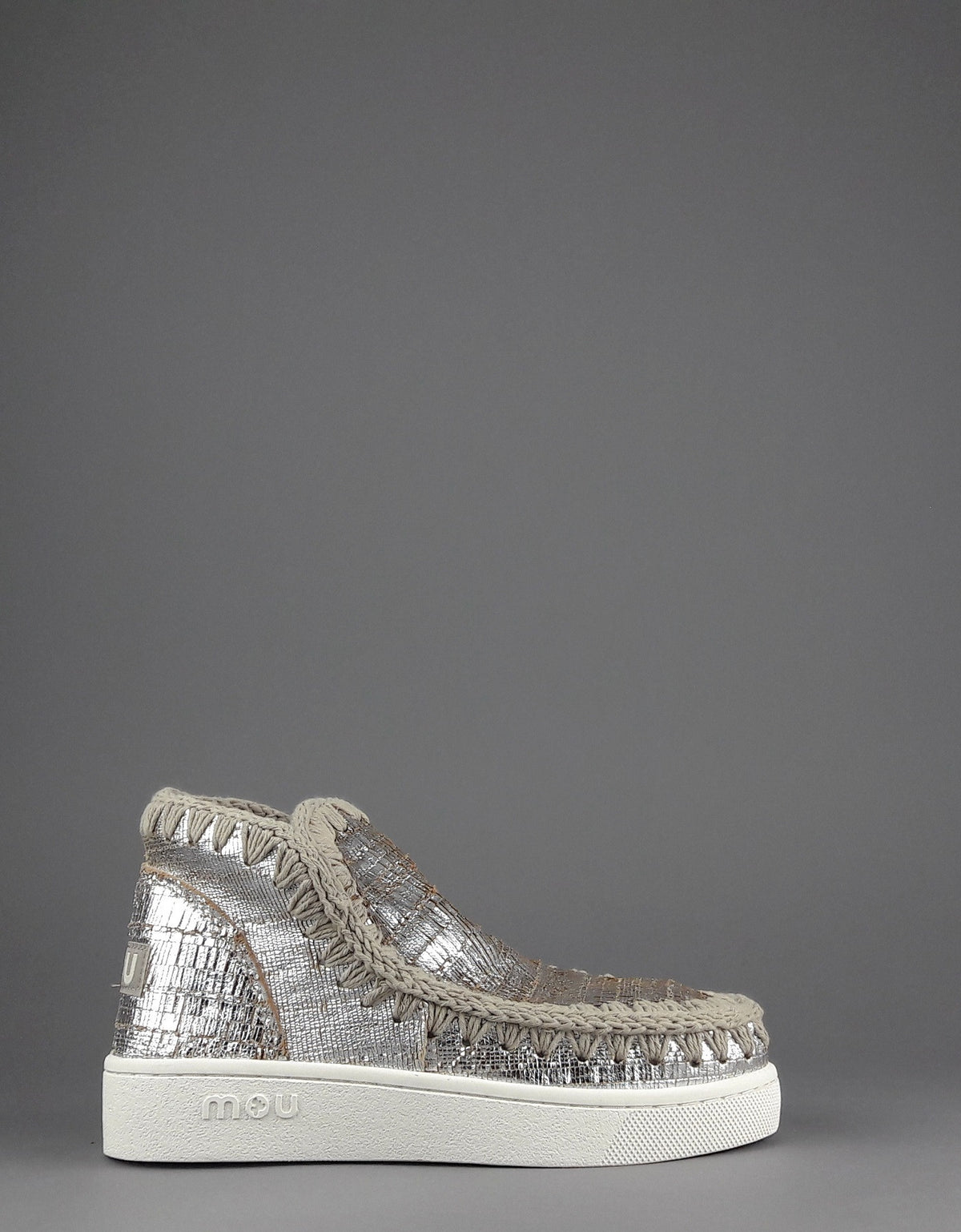 Mou Summer Eskimo Sneakers Donna Pelle Effetto Cutter Argento