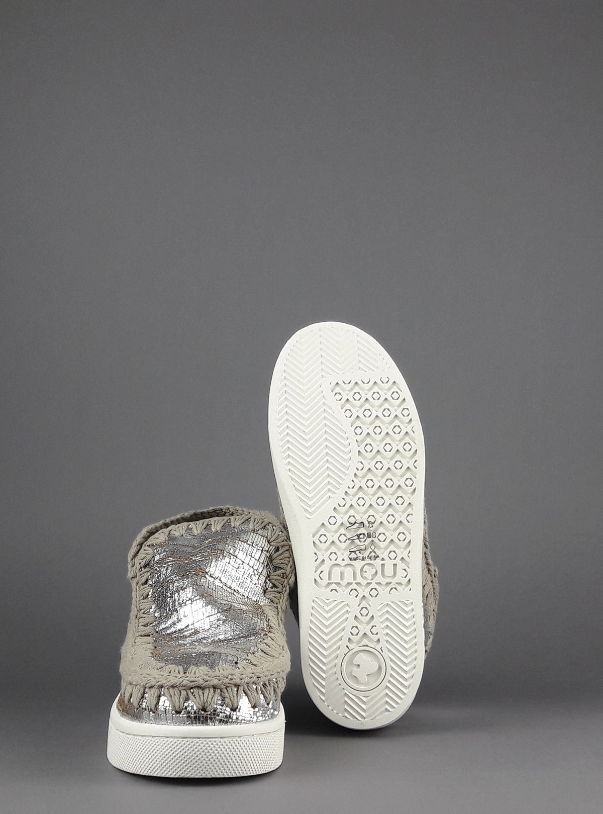 Mou Summer Eskimo Sneakers Donna Pelle Effetto Cutter Argento