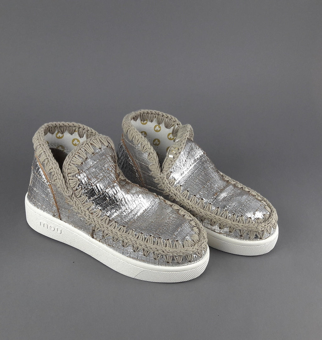 Mou Summer Eskimo Sneakers Donna Pelle Effetto Cutter Argento