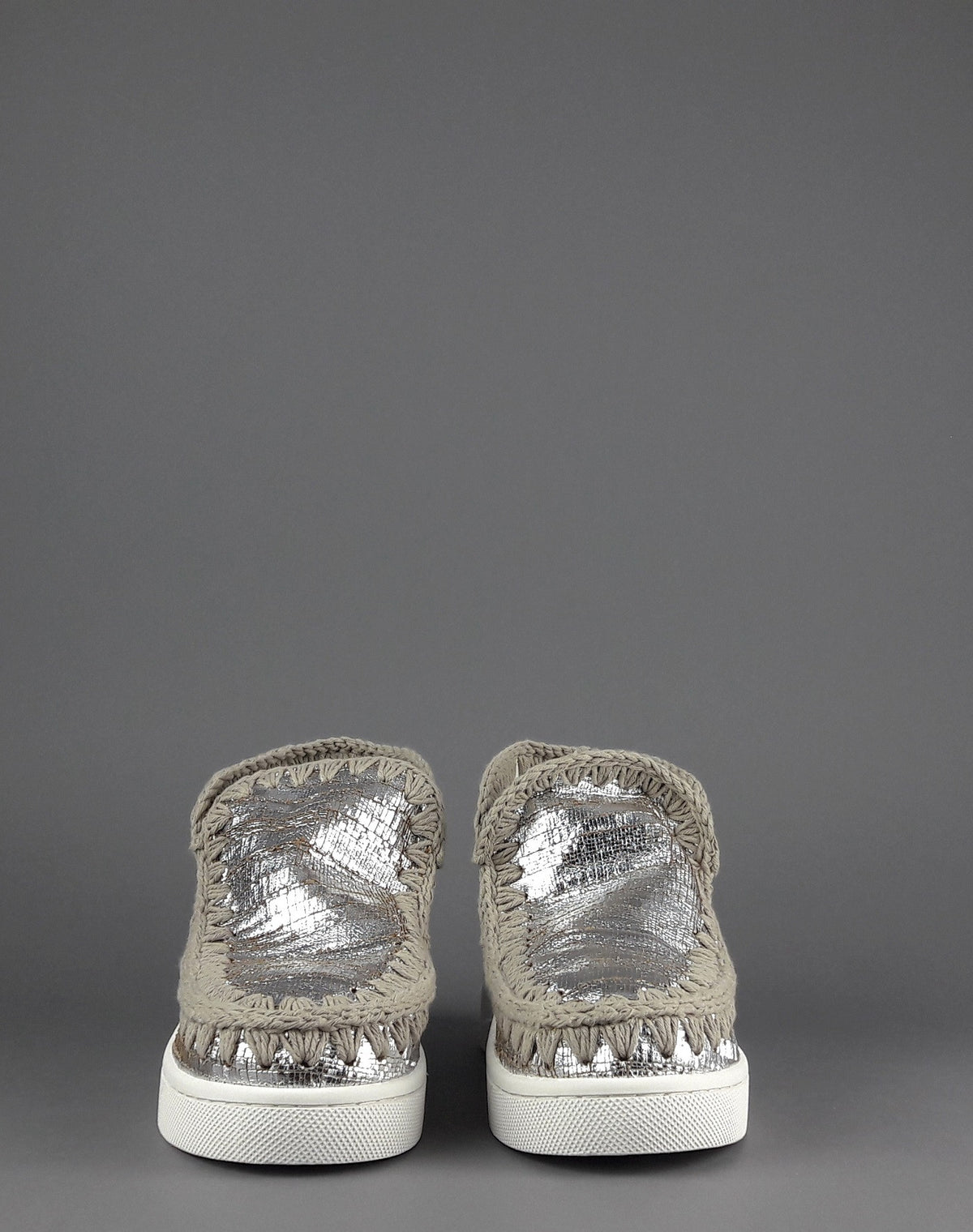 Mou Summer Eskimo Sneakers Donna Pelle Effetto Cutter Argento