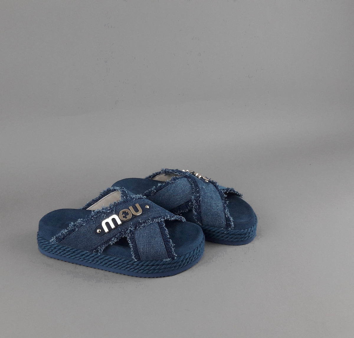 Mou Sandalo Criss-Cross Donna Denim