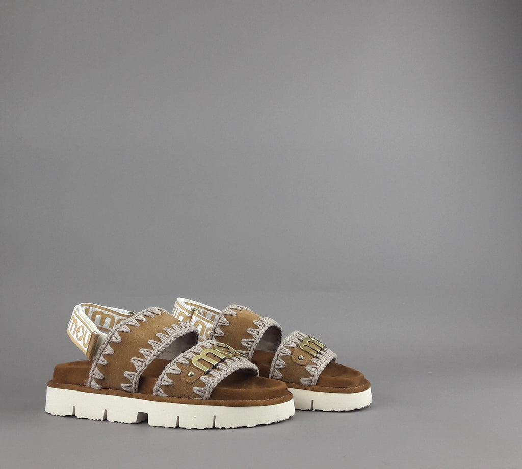 Mou Sandalo Donna Bio Camoscio Marrone Chiaro