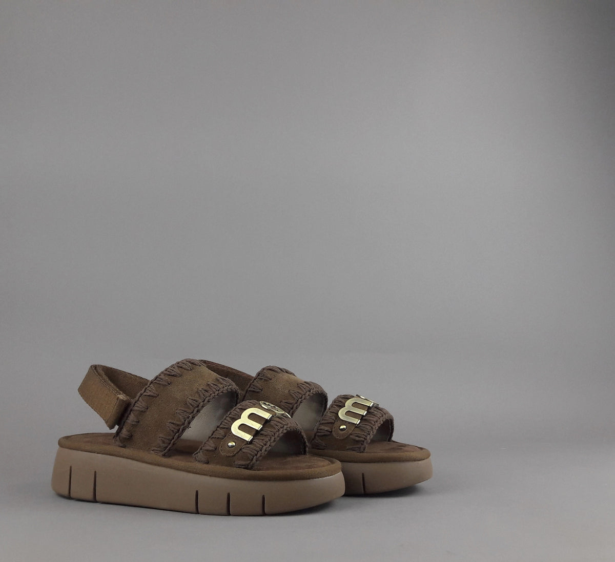 Mou Sandalo Donna Bounce Camoscio Marrone