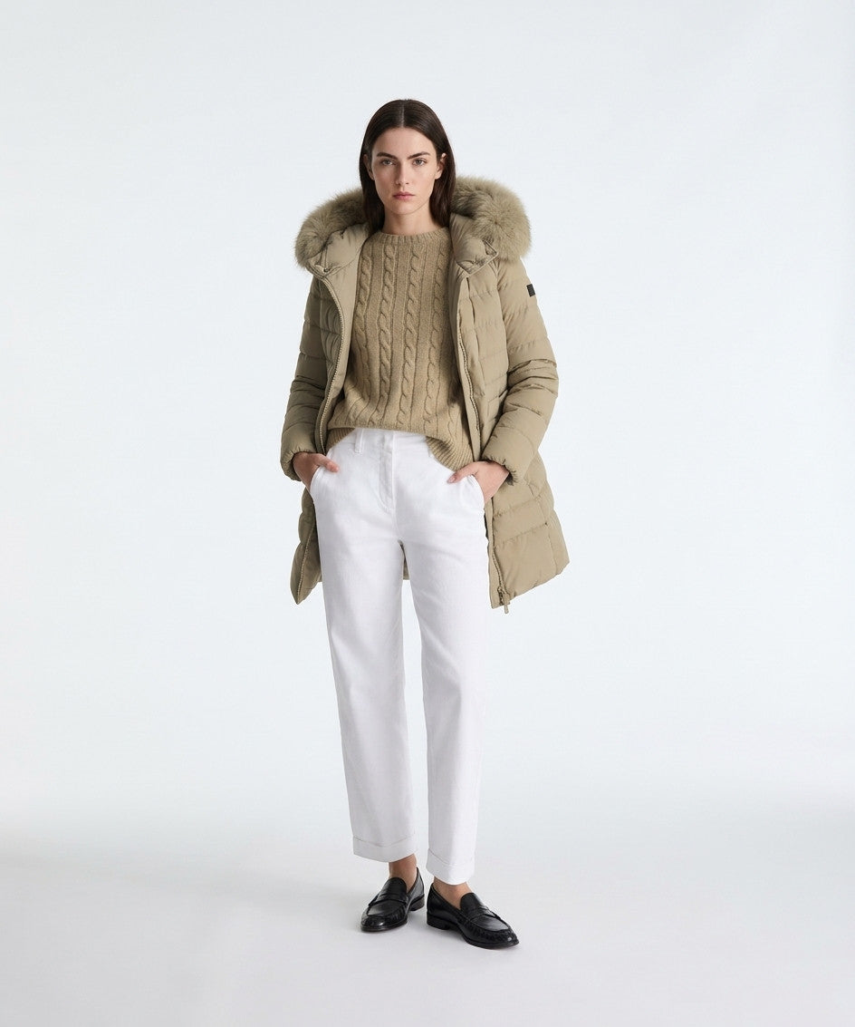 Peuterey Piumino Donna Seriola Nylon Beige Opaco