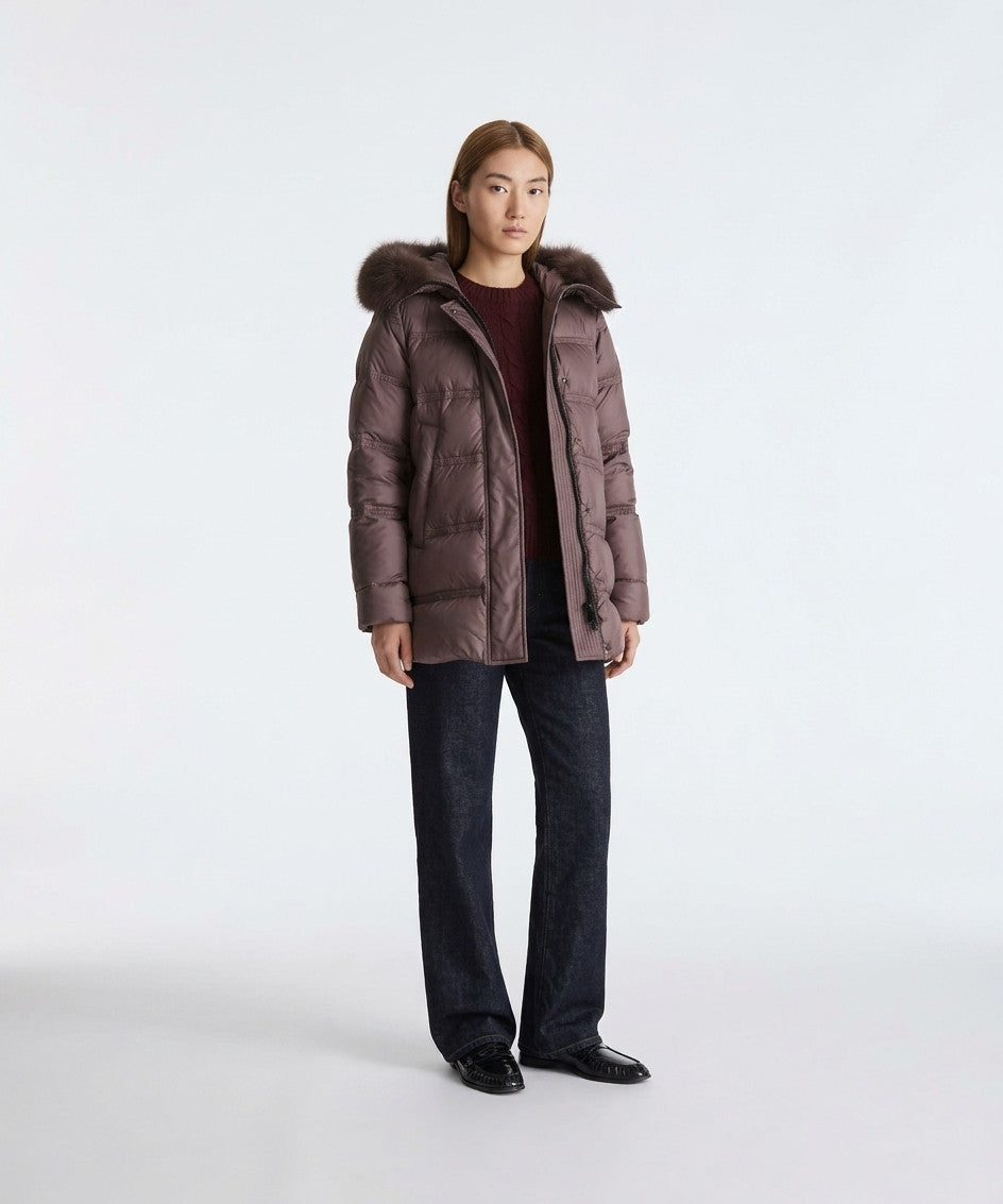 Peuterey Piumino Donna Takan Nylon Marrone Scuro