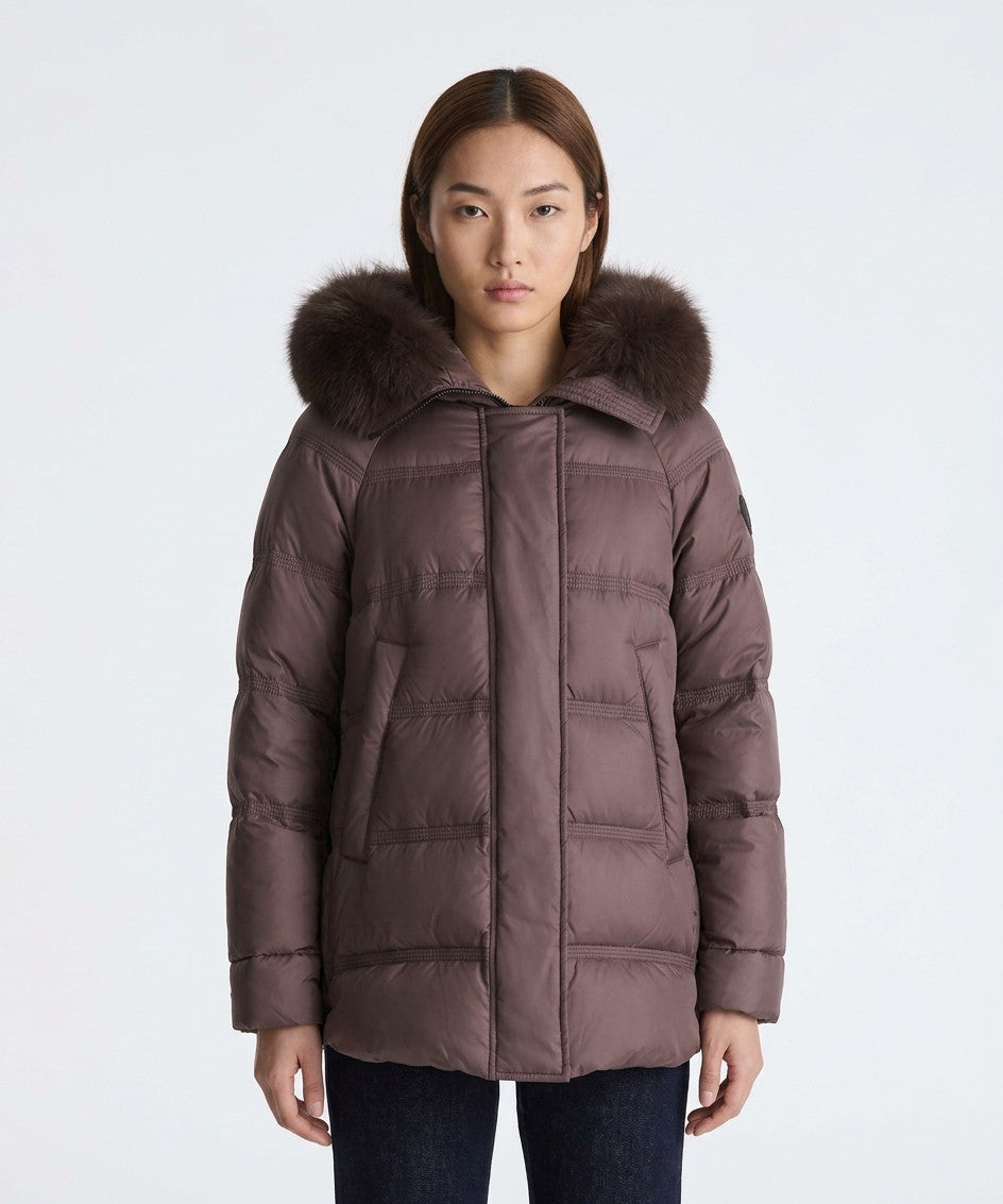 Peuterey Piumino Donna Takan Nylon Marrone Scuro