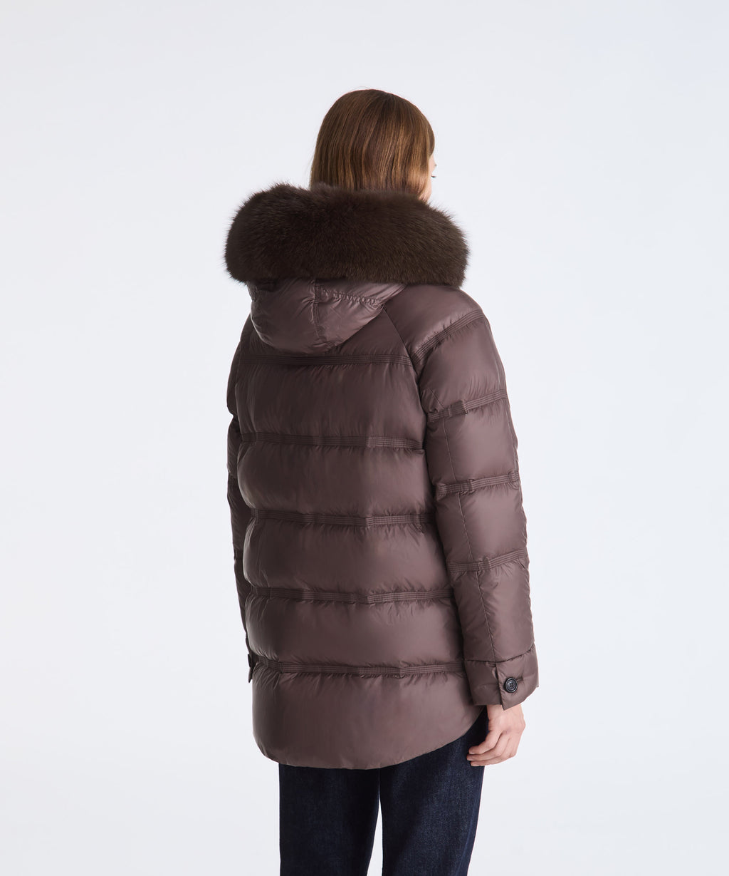 Peuterey Piumino Donna Takan Nylon Marrone Scuro
