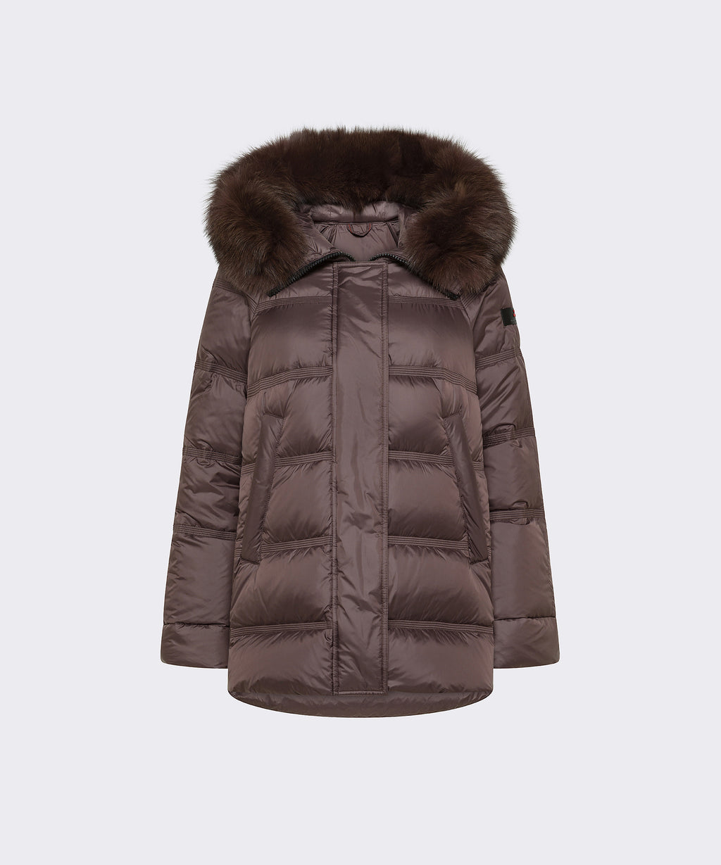 Peuterey Piumino Donna Takan Nylon Marrone Scuro