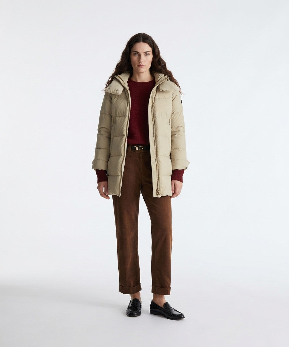 Peuterey Piumino Donna Unix Tessuto Nylon Beige Opaco