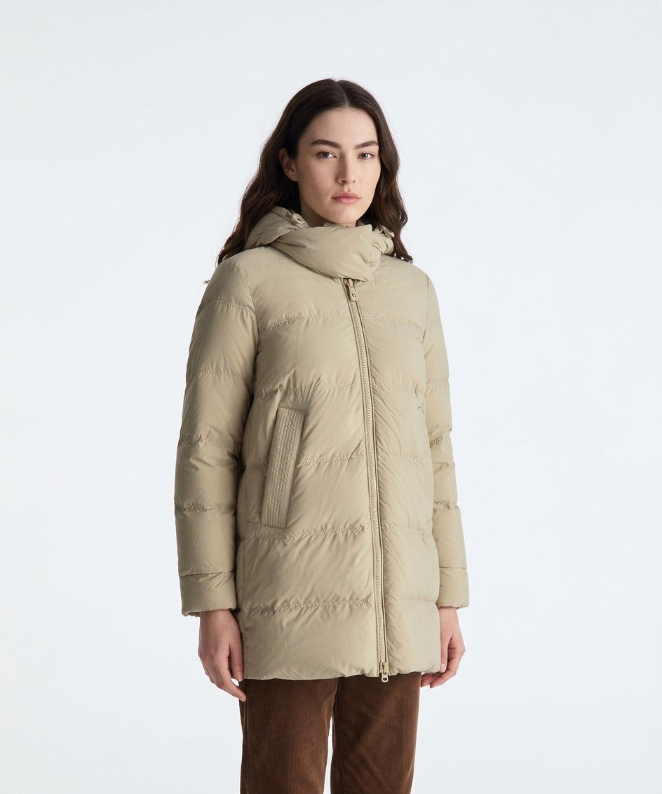 Peuterey Piumino Donna Unix Tessuto Nylon Beige Opaco