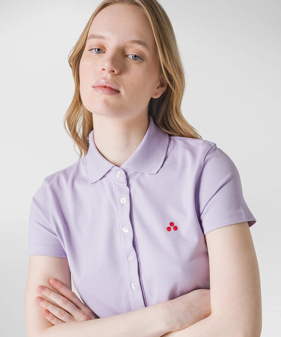 Peuterey Polo Donna Piquè Di Cotone Stretch Lilla