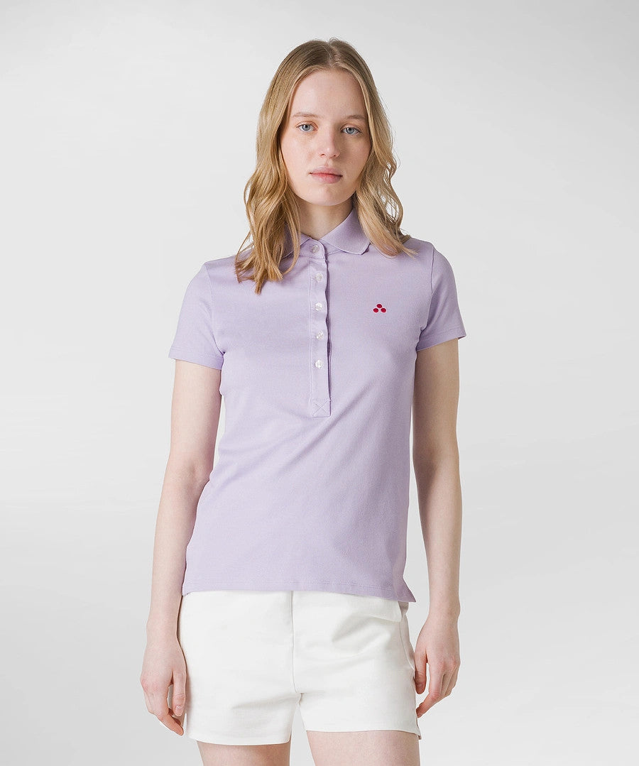 Peuterey Polo Donna Piquè Di Cotone Stretch Lilla
