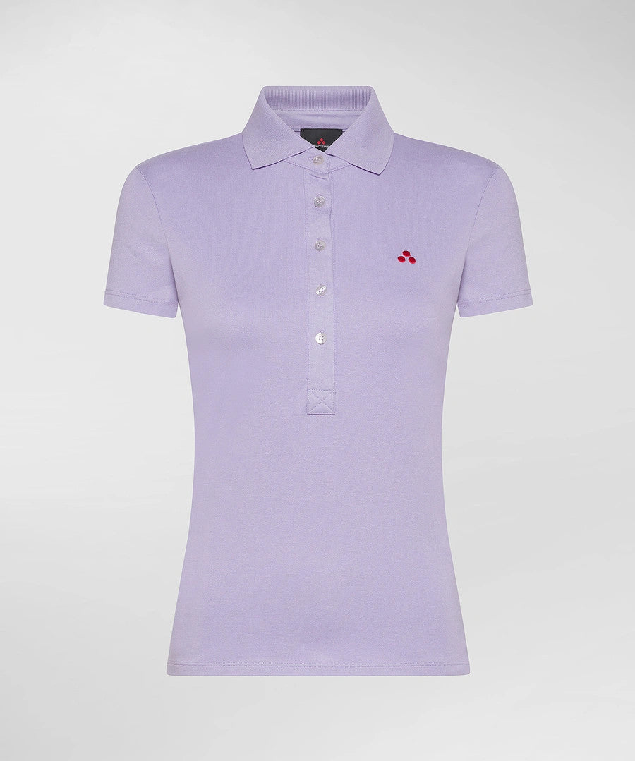 Peuterey Polo Donna Piquè Di Cotone Stretch Lilla