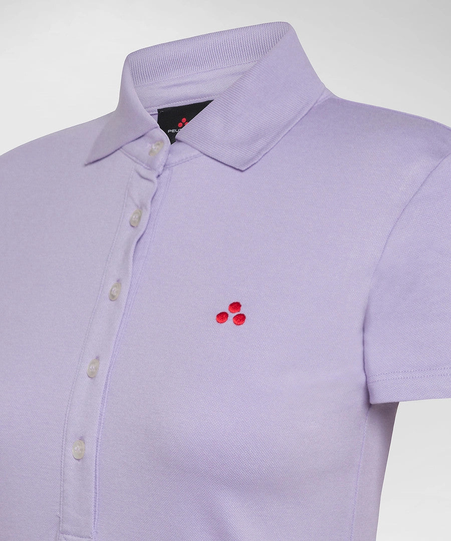 Peuterey Polo Donna Piquè Di Cotone Stretch Lilla