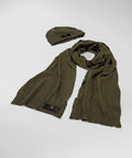Peuterey Sciarpa Cappello Kit Unisex Misto Lana Verde Militare