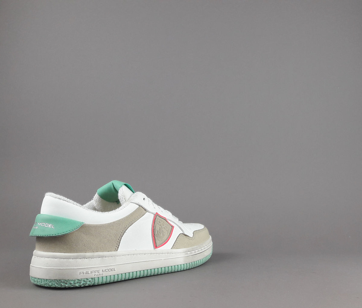 Philippe Model Sneakers Donna Lyon Microfibra Vegan Bianco Verde Tiffany