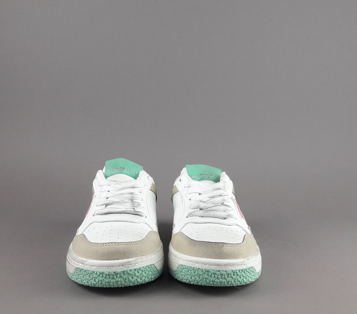 Philippe Model Sneakers Donna Lyon Microfibra Vegan Bianco Verde Tiffany