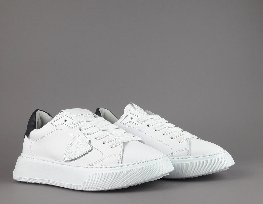 Philippe Model Sneakers Donna New Temple Pelle Bianco Spoiler Nero
