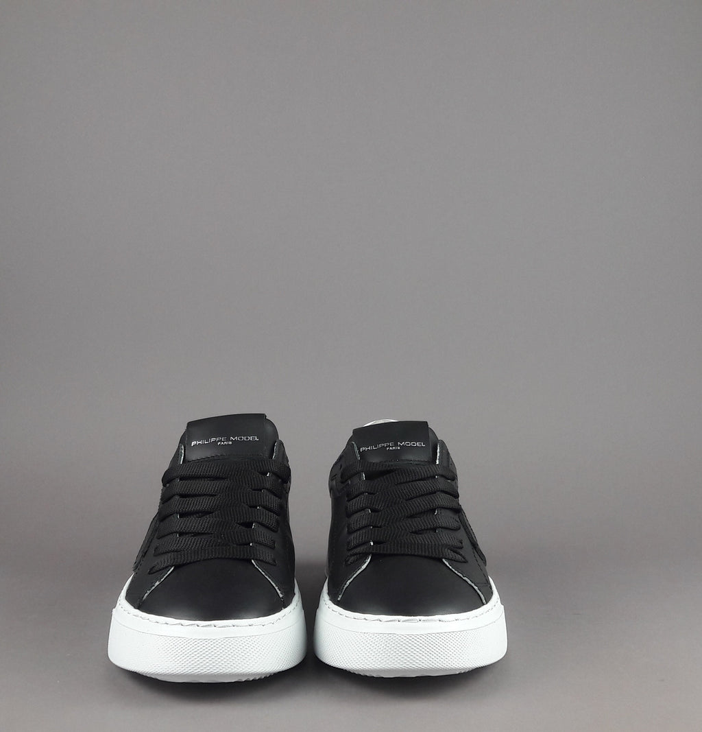 Philippe Model Sneakers Donna New Temple Pelle Nero Spoiler Bianco