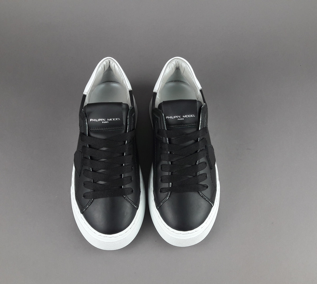 Philippe Model Sneakers Donna New Temple Pelle Nero Spoiler Bianco