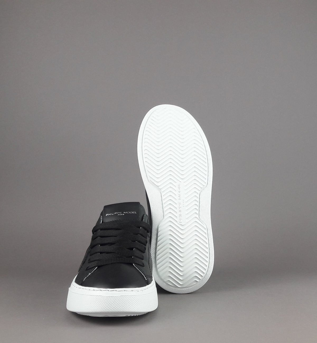 Philippe Model Sneakers Donna New Temple Pelle Nero Spoiler Bianco