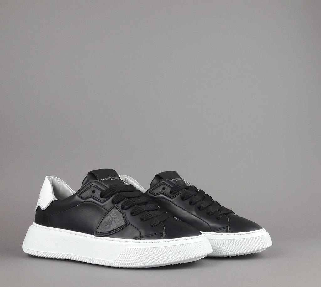 Philippe Model Sneakers Donna New Temple Pelle Nero Spoiler Bianco