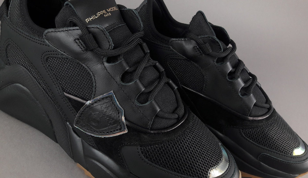 Philippe Model Sneakers Donna Eze Pelle Camoscio Tela Nero
