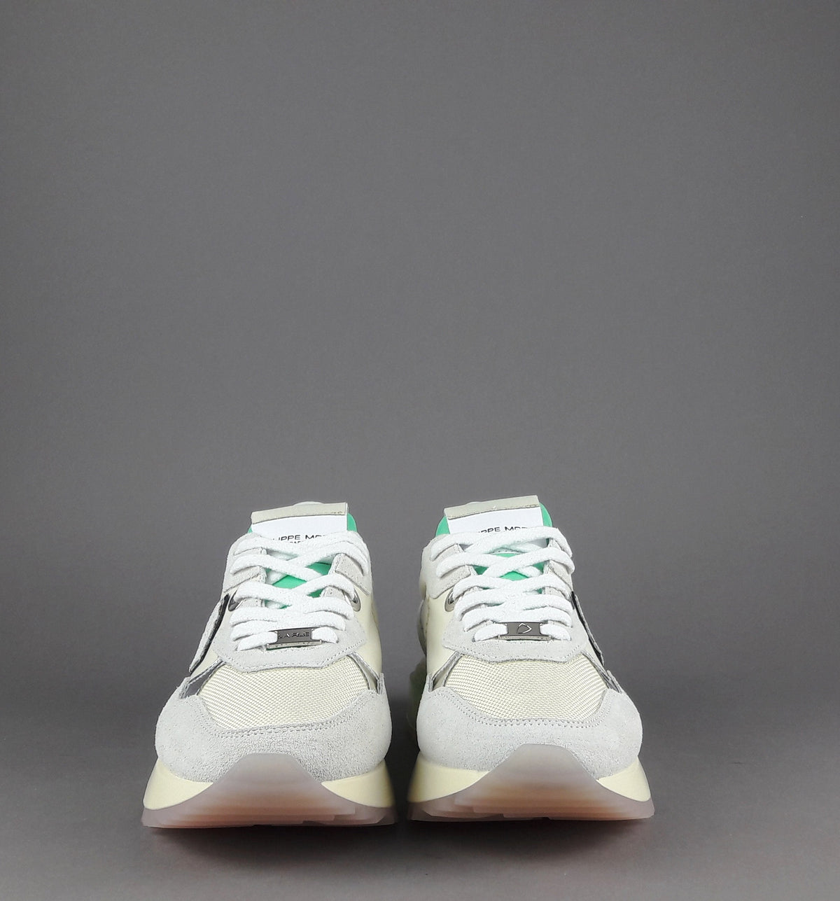 Philippe Model Sneakers Donna La Rue Camoscio Tela Bianco Opaco Avorio