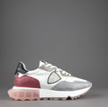 Philippe Model Sneakers Donna La Rue Glitter E Tela Bianco Argento Oro Rosa Antico