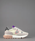 Philippe Model Sneakers Donna La Rue Mondial Camoscio Tela Rosa Chiaro Avorio
