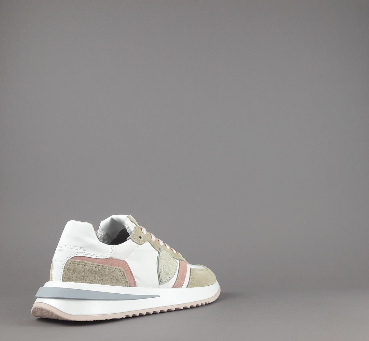 Philippe Model Sneakers Donna Mondial Camoscio Tela Beige Rosa
