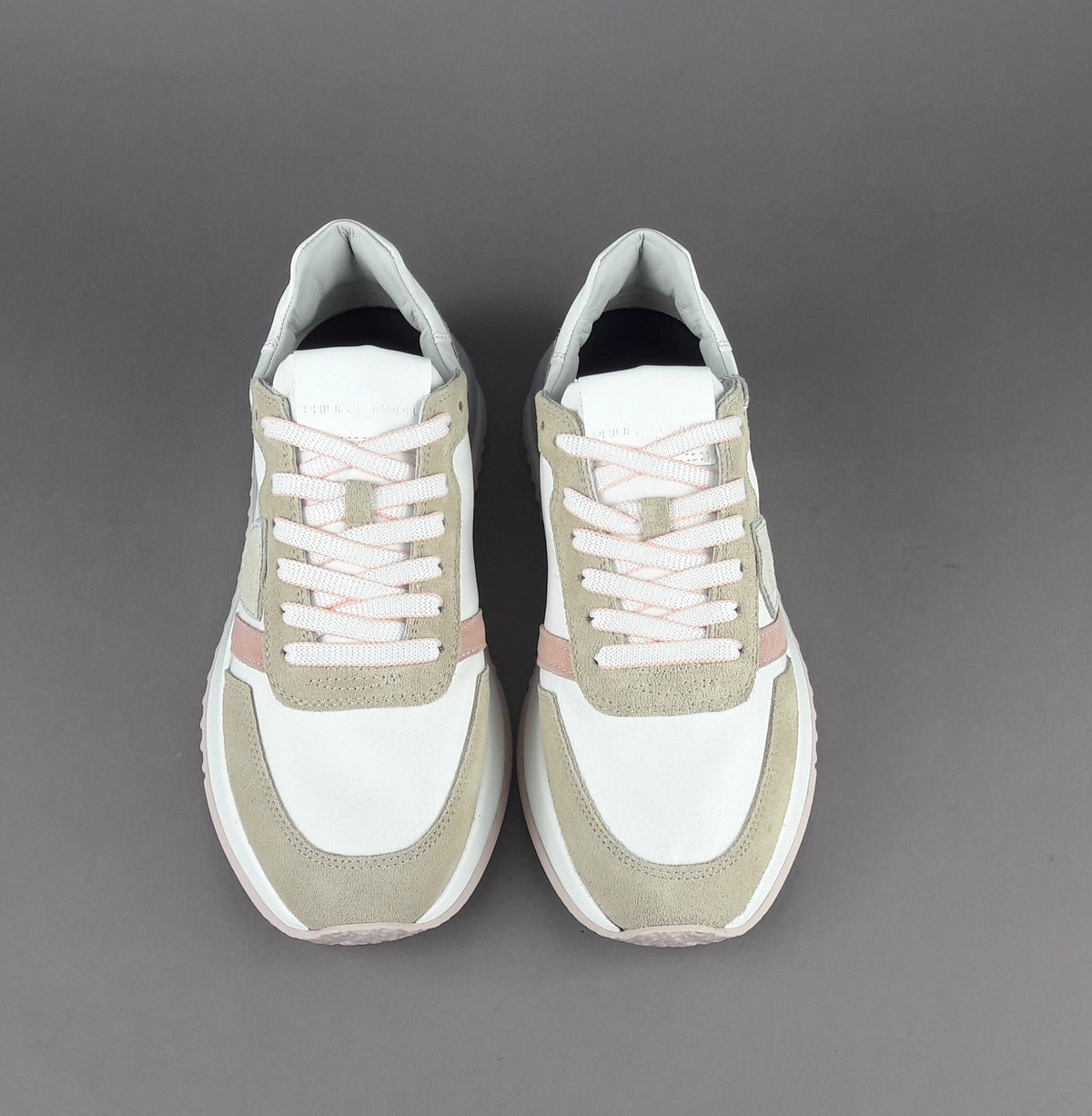 Philippe Model Sneakers Donna Mondial Camoscio Tela Beige Rosa