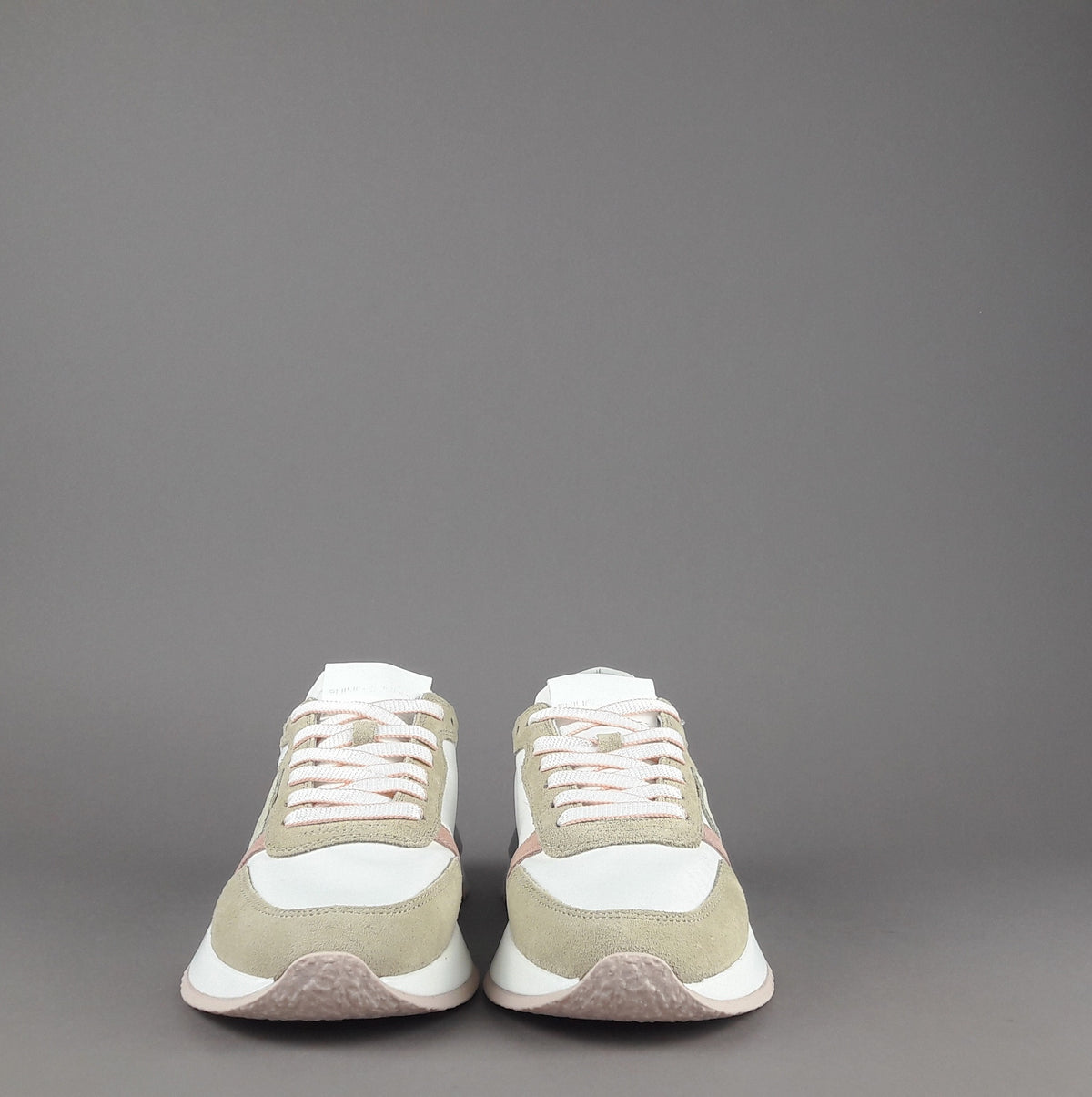 Philippe Model Sneakers Donna Mondial Camoscio Tela Beige Rosa