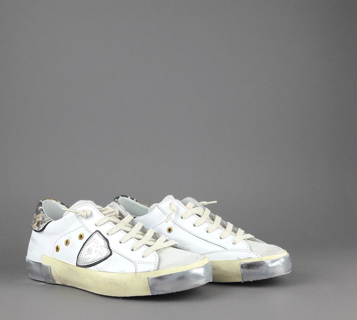 Philippe Model Sneakers Donna Paris x Pelle Bianco Spoiler Pitone