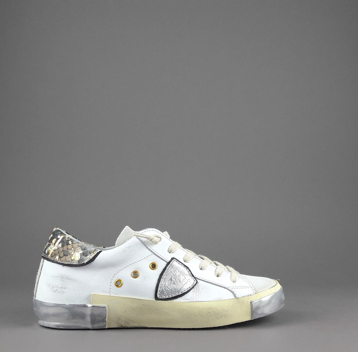 Philippe Model Sneakers Donna Paris x Pelle Bianco Spoiler Pitone