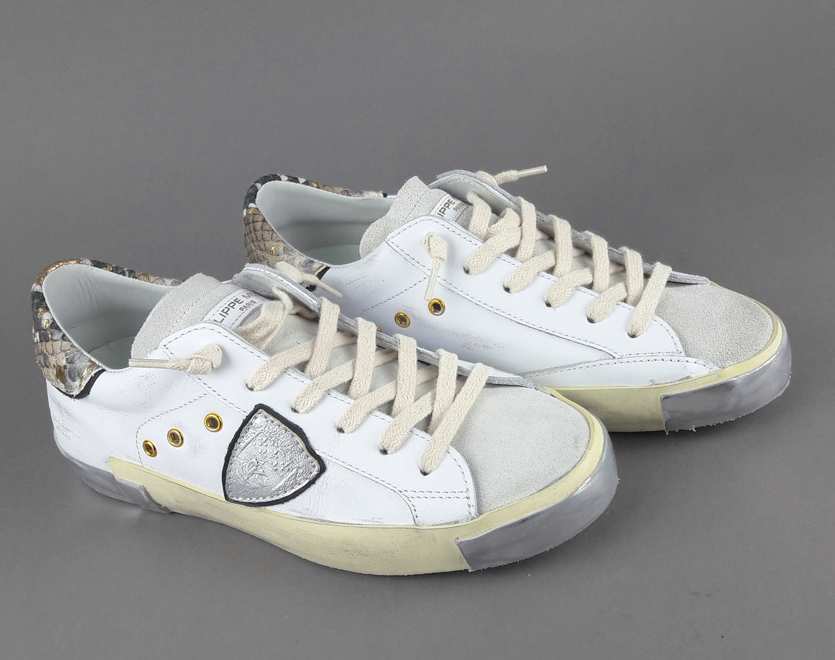 Philippe Model Sneakers Donna Paris x Pelle Bianco Spoiler Pitone