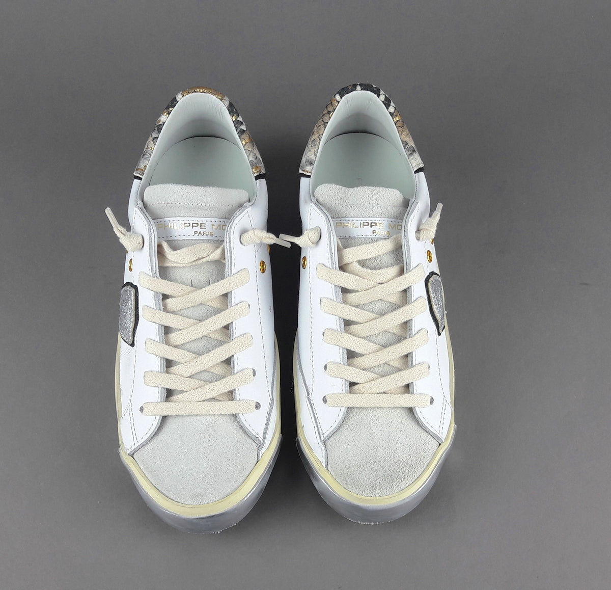 Philippe Model Sneakers Donna Paris x Pelle Bianco Spoiler Pitone