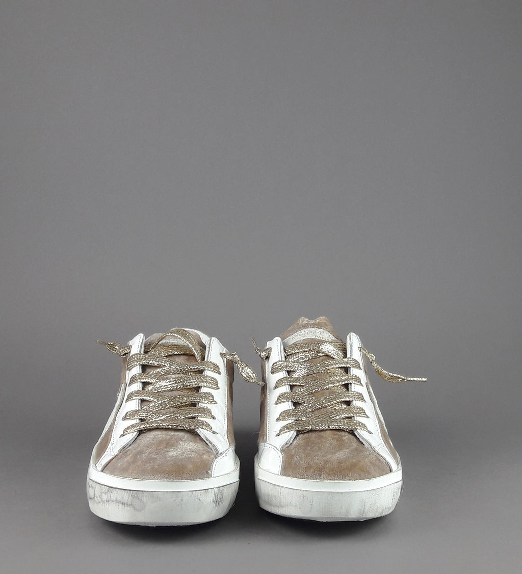 Philippe Model Sneakers Donna Paris x Velour Beige Spoiler Iridescente