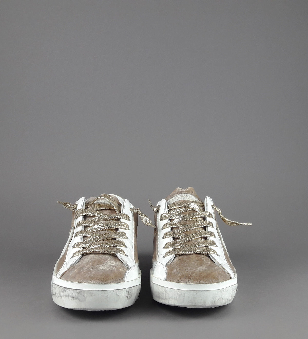 Philippe Model Sneakers Donna Paris x Velour Beige Spoiler Iridescente