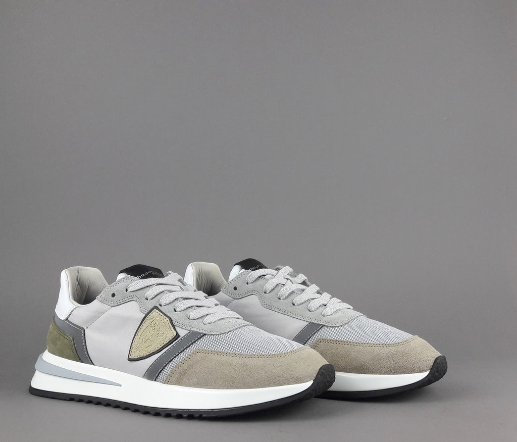 Philippe Model Sneakers Uomo Mondial Camoscio Tela Grigio Talpa