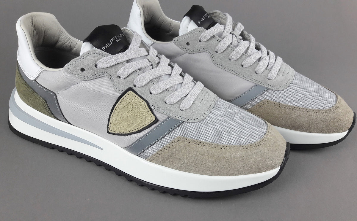 Philippe Model Sneakers Uomo Mondial Camoscio Tela Grigio Talpa
