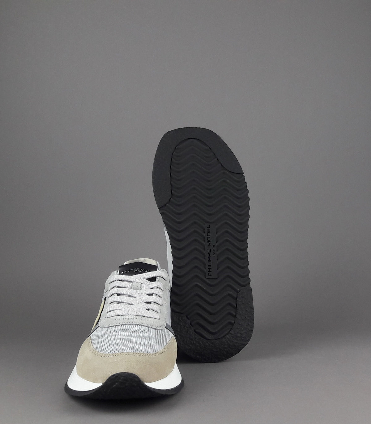 Philippe Model Sneakers Uomo Mondial Camoscio Tela Grigio Talpa